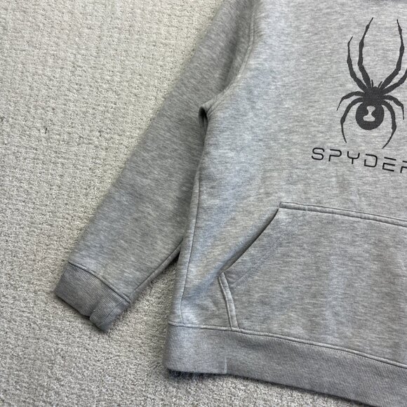 SPYDER Boy's Gray / Black Hoodie Size L 10-12 Ski Winter Mountain Sports - Picture 3 of 12